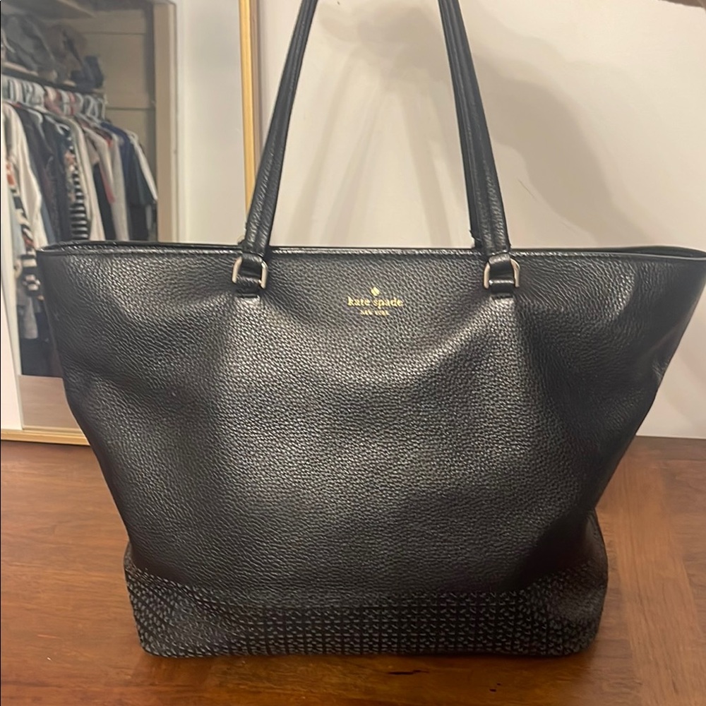 Kate Spade Black Leather Tote Bag
